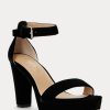 Tacones de terciopelo negros Ralph Lauren Sylvia para mujer Tacones de terciopelo negros Ralph Lauren Sylvia para mujer
