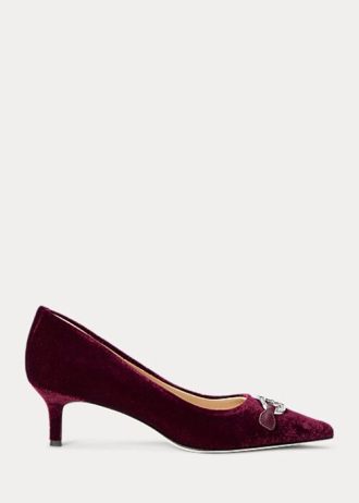 Tacones de terciopelo Ralph Lauren Amory para mujer en color fucsia