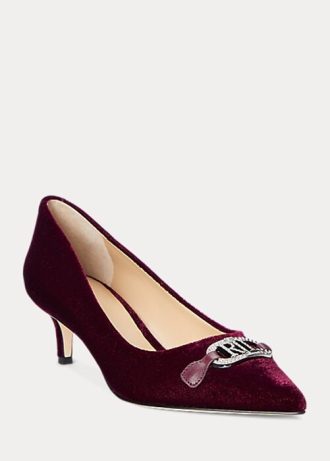Tacones de terciopelo Ralph Lauren Amory para mujer en color fucsia