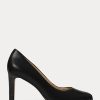 Tacones negros Ralph Lauren Camila de piel bruñida para mujer Tacones negros Ralph Lauren Camila de piel bruñida para mujer