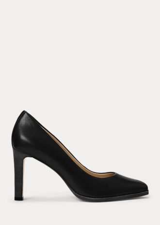Tacones negros Ralph Lauren Camila de piel bruñida para mujer