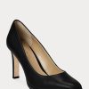 Tacones negros Ralph Lauren Camila de piel bruñida para mujer Tacones negros Ralph Lauren Camila de piel bruñida para mujer