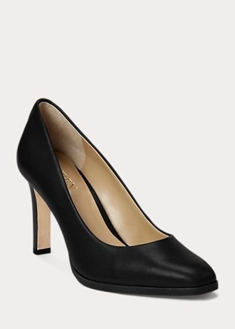 Tacones negros Ralph Lauren Camila de piel bruñida para mujer