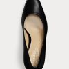 Tacones negros Ralph Lauren Camila de piel bruñida para mujer Tacones negros Ralph Lauren Camila de piel bruñida para mujer