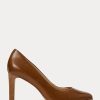 Tacones Ralph Lauren Camila de piel bruñida color marrón para mujer Tacones Ralph Lauren Camila de piel bruñida color marrón para mujer
