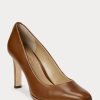 Tacones Ralph Lauren Camila de piel bruñida color marrón para mujer Tacones Ralph Lauren Camila de piel bruñida color marrón para mujer