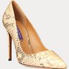 Tacones Ralph Lauren Celia Python para mujer en amarillo claro Tacones Ralph Lauren Celia Python para mujer en amarillo claro