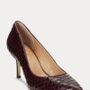 Tacones Ralph Lauren Lanette de piel de serpiente sintética para mujer en color chocolate Tacones Ralph Lauren Lanette de piel de serpiente sintética para mujer en color chocolate