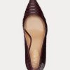 Tacones Ralph Lauren Lanette de piel de serpiente sintética para mujer en color chocolate Tacones Ralph Lauren Lanette de piel de serpiente sintética para mujer en color chocolate