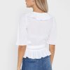 Tops blancos con detalle de volantes de Ralph Lauren para mujer Tops blancos con detalle de volantes de Ralph Lauren para mujer