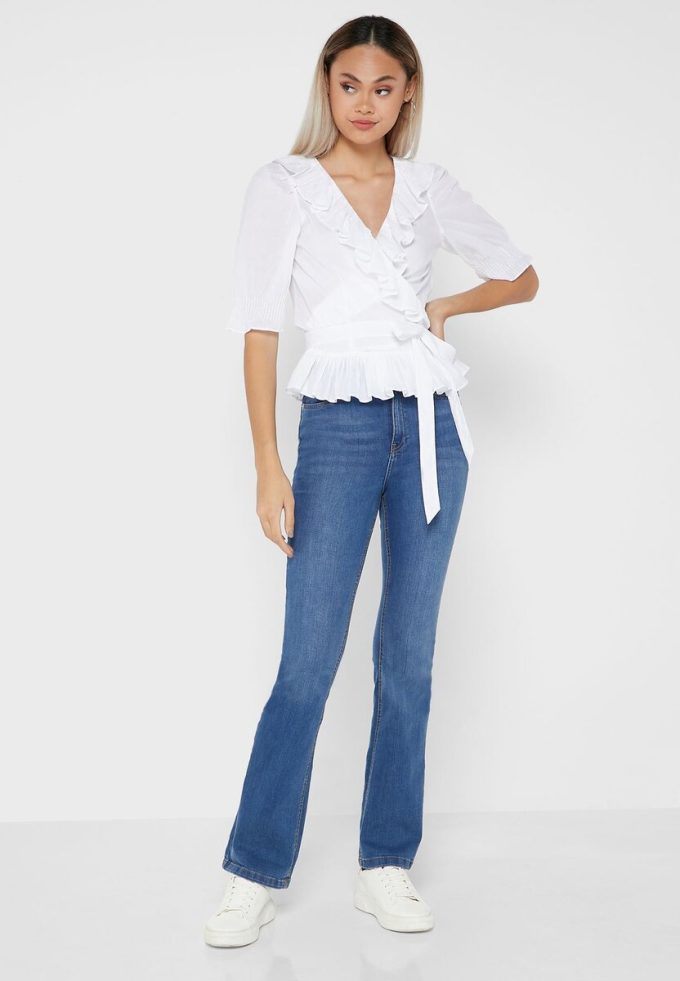 Tops blancos con detalle de volantes de Ralph Lauren para mujer Tops blancos con detalle de volantes de Ralph Lauren para mujer