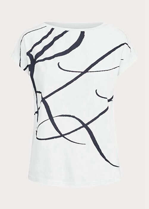 Tops blancos de mezcla de algodón con estampado del logotipo de Ralph Lauren para mujer Tops blancos de mezcla de algodón con estampado del logotipo de Ralph Lauren para mujer