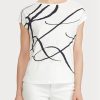 Tops blancos de mezcla de algodón con estampado del logotipo de Ralph Lauren para mujer Tops blancos de mezcla de algodón con estampado del logotipo de Ralph Lauren para mujer