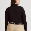 Tops de cuello alto de jersey Ralph Lauren negros para mujer Tops de cuello alto de jersey Ralph Lauren negros para mujer