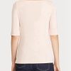Tops de cuello barco de algodón Ralph Lauren para mujer en color rosa Tops de cuello barco de algodón Ralph Lauren para mujer en color rosa