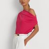 Tops de jersey elástico Ralph Lauren de color rosa para mujer Tops de jersey elástico Ralph Lauren de color rosa para mujer