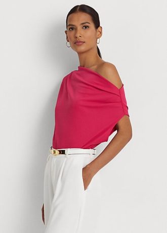 Tops de jersey elástico Ralph Lauren de color rosa para mujer