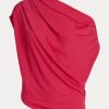 Tops de jersey elástico Ralph Lauren de color rosa para mujer Tops de jersey elástico Ralph Lauren de color rosa para mujer