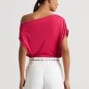 Tops de jersey elástico Ralph Lauren de color rosa para mujer Tops de jersey elástico Ralph Lauren de color rosa para mujer