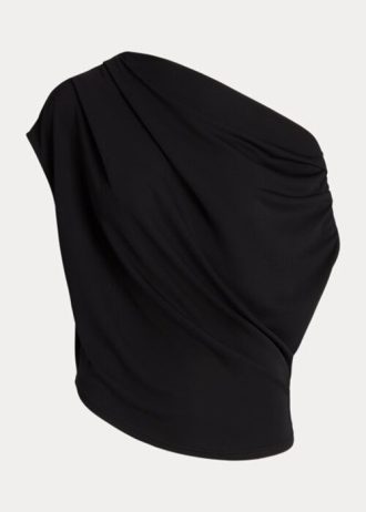 Tops de jersey elástico Ralph Lauren negros para mujer