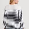 Tops de manga larga de algodón a rayas Ralph Lauren para mujer en blanco y azul marino Tops de manga larga de algodón a rayas Ralph Lauren para mujer en blanco y azul marino