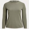 Tops de manga larga de mezcla de algodón Ralph Lauren para mujer en color verde Tops de manga larga de mezcla de algodón Ralph Lauren para mujer en color verde