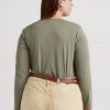 Tops de manga larga de mezcla de algodón Ralph Lauren para mujer en color verde Tops de manga larga de mezcla de algodón Ralph Lauren para mujer en color verde