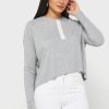 Tops de punto con cuello redondo de Ralph Lauren para mujer en gris Tops de punto con cuello redondo de Ralph Lauren para mujer en gris