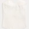 Tops de tubo con corsé de punto acanalado Ralph Lauren blancos para mujer