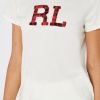Tops gráficos de cuello redondo Ralph Lauren blancos para mujer Tops gráficos de cuello redondo Ralph Lauren blancos para mujer