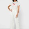 Tops gráficos de cuello redondo Ralph Lauren blancos para mujer Tops gráficos de cuello redondo Ralph Lauren blancos para mujer