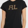 Tops gráficos de cuello redondo Ralph Lauren negros para mujer Tops gráficos de cuello redondo Ralph Lauren negros para mujer