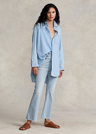 Vaqueros acampanados cortos Sharona de Ralph Lauren para mujer de AZURE