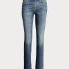 Vaqueros ajustados de tiro alto Ralph Lauren 861 para mujer en azul