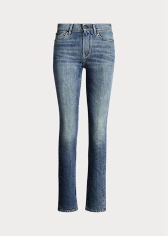 Vaqueros ajustados de tiro alto Ralph Lauren 861 para mujer en azul