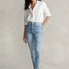 Vaqueros ajustados de tiro alto Ralph Lauren Callen para mujer de AZURE Vaqueros ajustados de tiro alto Ralph Lauren Callen para mujer de AZURE
