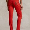 Vaqueros ajustados de tiro alto Ralph Lauren Tompkins para mujer en color rojo