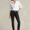 Vaqueros ajustados Ralph Lauren Tompkins negros para mujer Vaqueros ajustados Ralph Lauren Tompkins negros para mujer