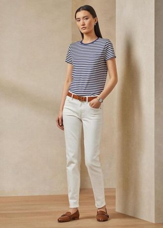 Vaqueros blancos Ralph Lauren 400 Matchstick para mujer