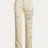 Vaqueros de carpintero Ralph Lauren color crema con efecto salpicado de pintura para mujer Vaqueros de carpintero Ralph Lauren color crema con efecto salpicado de pintura para mujer