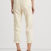 Vaqueros de carpintero Ralph Lauren color crema con efecto salpicado de pintura para mujer Vaqueros de carpintero Ralph Lauren color crema con efecto salpicado de pintura para mujer
