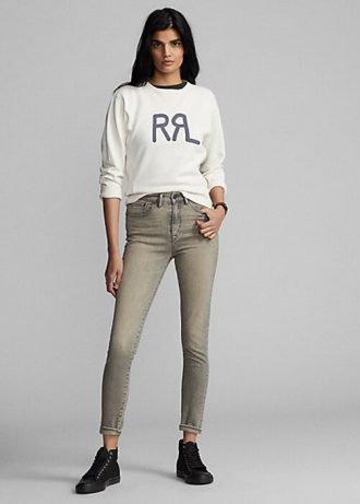 Vaqueros desgastados ajustados y elásticos Ralph Lauren para mujer en gris