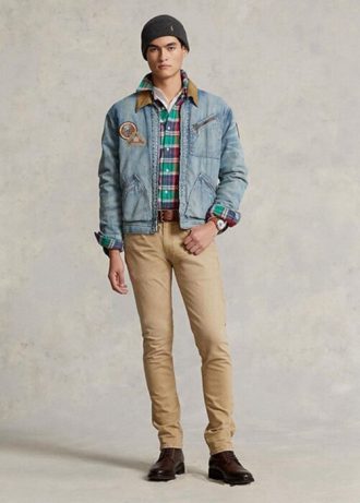 Vaqueros elásticos ajustados Ralph Lauren Sullivan para hombre en color caqui