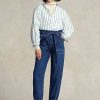 Vaqueros jogger con cintura paperbag de Ralph Lauren para mujer en azul marino Vaqueros jogger con cintura paperbag de Ralph Lauren para mujer en azul marino