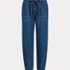 Vaqueros jogger con cintura paperbag de Ralph Lauren para mujer en azul marino Vaqueros jogger con cintura paperbag de Ralph Lauren para mujer en azul marino