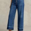 Vaqueros Ralph Lauren de corte ancho y corte cropped para mujer en color azul marino Vaqueros Ralph Lauren de corte ancho y corte cropped para mujer en color azul marino