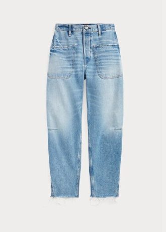 Vaqueros Ralph Lauren de tiro alto y corte cónico para mujer en azul