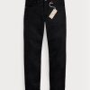 Vaqueros Ralph Lauren negros ajustados con orillo negro sobre negro para hombre Vaqueros Ralph Lauren negros ajustados con orillo negro sobre negro para hombre