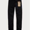 Vaqueros Ralph Lauren negros ajustados con orillo negro sobre negro para hombre Vaqueros Ralph Lauren negros ajustados con orillo negro sobre negro para hombre