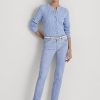 Vaqueros Ralph Lauren rectos de tiro medio y tobillo revestidos para mujer en azul Vaqueros Ralph Lauren rectos de tiro medio y tobillo revestidos para mujer en azul